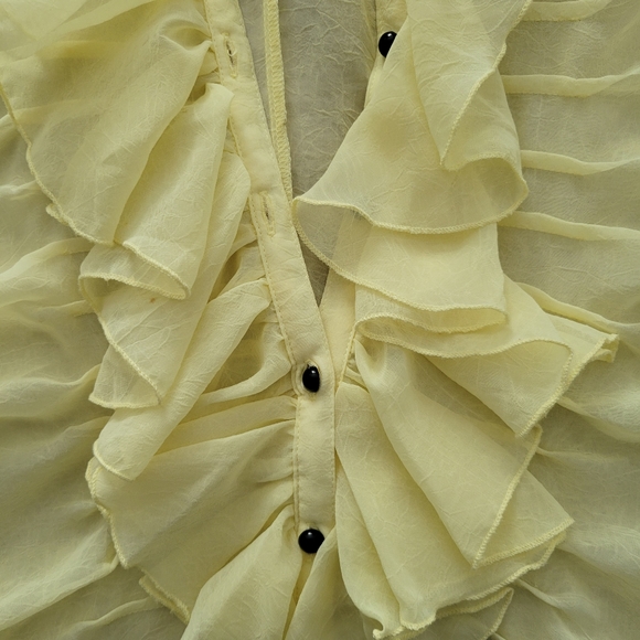 Sheer Yellow blouse, size L - Picture 2 of 3